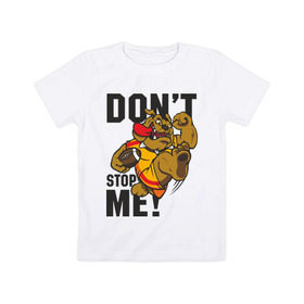 Детская футболка хлопок с принтом Don`t Stop Me в Санкт-Петербурге, 100% хлопок | круглый вырез горловины, полуприлегающий силуэт, длина до линии бедер | dont stop me | активный вид спорта | собака | спорт | спортивный пес | футбол