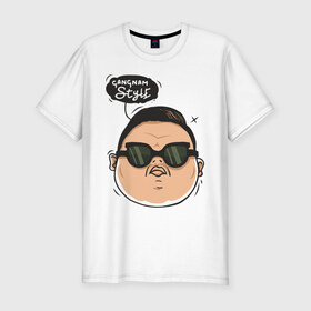 Мужская футболка премиум с принтом Gangnam Style в Санкт-Петербурге, 92% хлопок, 8% лайкра | приталенный силуэт, круглый вырез ворота, длина до линии бедра, короткий рукав | 