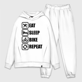 Мужской костюм хлопок OVERSIZE с принтом Eat Sleep Bike Repeat в Санкт-Петербурге,  |  | Тематика изображения на принте: bike | eat | eat sleep bike repeat | repeat | sleep | велоспорт | кровать | спорт