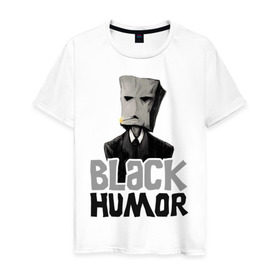 Мужская футболка хлопок с принтом Black Humor в Санкт-Петербурге, 100% хлопок | прямой крой, круглый вырез горловины, длина до линии бедер, слегка спущенное плечо. | black humor | чёрный юмор | юмор с примесью цинизма