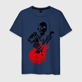 Мужская футболка хлопок с принтом Рок до смерти в Санкт-Петербурге, 100% хлопок | прямой крой, круглый вырез горловины, длина до линии бедер, слегка спущенное плечо. | гитара