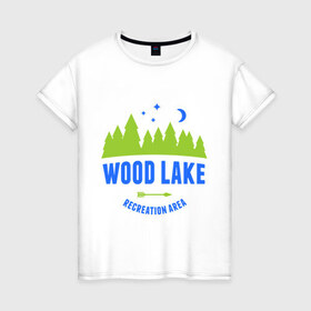 Женская футболка хлопок с принтом Лес - территория отдыха в Санкт-Петербурге, 100% хлопок | прямой крой, круглый вырез горловины, длина до линии бедер, слегка спущенное плечо | лес | лес   территория отдыха | разное | туристические