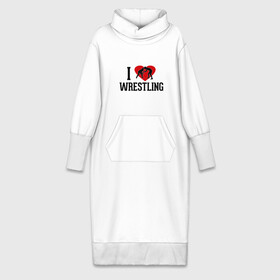 Платье удлиненное хлопок с принтом I love wrestling в Санкт-Петербурге,  |  | i love wrestling | греко   римская борьба | любовь к спорту | сердце | спорт