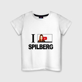 Детская футболка хлопок с принтом Саша Спилберг в Санкт-Петербурге, 100% хлопок | круглый вырез горловины, полуприлегающий силуэт, длина до линии бедер | i love spilberg | sasha spilberg | видеоблоггер | люблю спилберг | саша спилберг