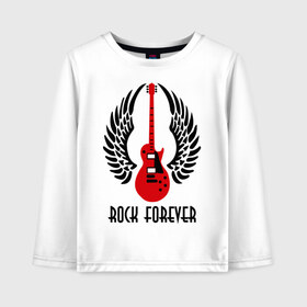 Детский лонгслив хлопок с принтом Rock forever (Рок навсегда) в Санкт-Петербурге, 100% хлопок | круглый вырез горловины, полуприлегающий силуэт, длина до линии бедер | death metal