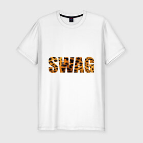 Мужская футболка премиум с принтом swag leopard в Санкт-Петербурге, 92% хлопок, 8% лайкра | приталенный силуэт, круглый вырез ворота, длина до линии бедра, короткий рукав | space swag | swag | сваг | свег | свог | свэг