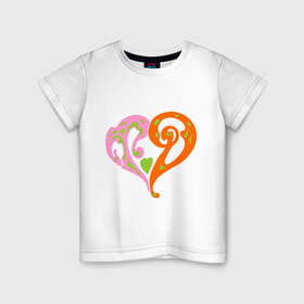 Детская футболка хлопок с принтом Красивое сердце в Санкт-Петербурге, 100% хлопок | круглый вырез горловины, полуприлегающий силуэт, длина до линии бедер | две половинки | красивое сердце | прикольные картинки | сердечко