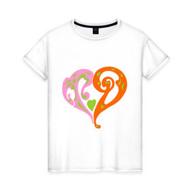 Женская футболка хлопок с принтом Красивое сердце в Санкт-Петербурге, 100% хлопок | прямой крой, круглый вырез горловины, длина до линии бедер, слегка спущенное плечо | две половинки | красивое сердце | прикольные картинки | сердечко