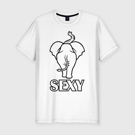 Мужская футболка премиум с принтом Sexy (секси) в Санкт-Петербурге, 92% хлопок, 8% лайкра | приталенный силуэт, круглый вырез ворота, длина до линии бедра, короткий рукав | животные | прикольные картинки