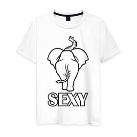 Мужская футболка хлопок с принтом Sexy (секси) в Санкт-Петербурге, 100% хлопок | прямой крой, круглый вырез горловины, длина до линии бедер, слегка спущенное плечо. | животные | прикольные картинки