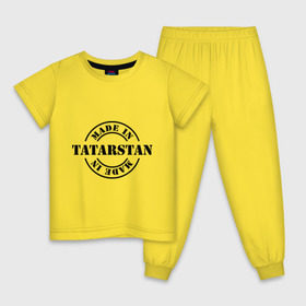 Детская пижама хлопок с принтом Made in tatarstan в Санкт-Петербурге, 100% хлопок |  брюки и футболка прямого кроя, без карманов, на брюках мягкая резинка на поясе и по низу штанин
 | made in tatarstan | регионы россии | татарстан