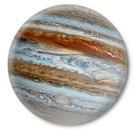 Значок с принтом Планета Юпитер в Санкт-Петербурге,  металл | круглая форма, металлическая застежка в виде булавки | Тематика изображения на принте: планета | планета юпитер | прикольные картинки | текстуры