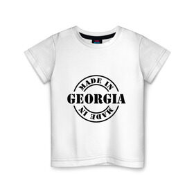 Детская футболка хлопок с принтом Made in Georgia (сделано в Грузии) в Санкт-Петербурге, 100% хлопок | круглый вырез горловины, полуприлегающий силуэт, длина до линии бедер | made in georgia | грузия | сделано в грузии | туристические