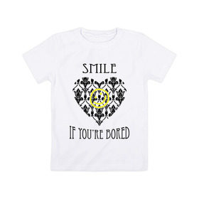 Детская футболка хлопок с принтом Шерлок Сердце Smile в Санкт-Петербурге, 100% хлопок | круглый вырез горловины, полуприлегающий силуэт, длина до линии бедер | smile | кино | мультфильмы и тв | сердце | шерлок | шерлок сердце smile | шерлок холмс