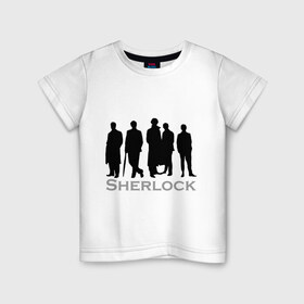 Детская футболка хлопок с принтом Sherlock Band в Санкт-Петербурге, 100% хлопок | круглый вырез горловины, полуприлегающий силуэт, длина до линии бедер | Тематика изображения на принте: sherlock band | кино | мультфильмы и тв | шерлок холмс