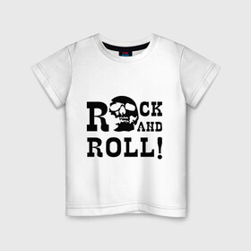 Детская футболка хлопок с принтом Rock and roll в Санкт-Петербурге, 100% хлопок | круглый вырез горловины, полуприлегающий силуэт, длина до линии бедер | 