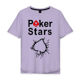 Мужская футболка хлопок Oversize с принтом Poker Stars в Санкт-Петербурге, 100% хлопок | свободный крой, круглый ворот, “спинка” длиннее передней части | Тематика изображения на принте: pokerstars