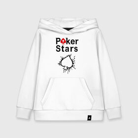 Детская толстовка хлопок с принтом Poker Stars в Санкт-Петербурге, 100% хлопок | Круглый горловой вырез, эластичные манжеты, пояс, капюшен | Тематика изображения на принте: pokerstars