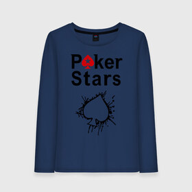 Женский лонгслив хлопок с принтом Poker Stars в Санкт-Петербурге, 100% хлопок |  | pokerstars