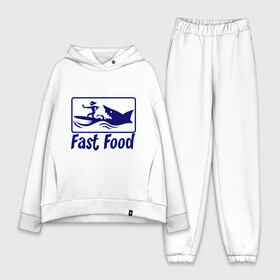 Женский костюм хлопок Oversize с принтом fast food   быстрая еда в Санкт-Петербурге,  |  | fast food | fast food   быстрая еда | акула | быстрая еда | еда | прикольные картинки