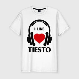 Мужская футболка премиум с принтом Мне нравится Tiesto в Санкт-Петербурге, 92% хлопок, 8% лайкра | приталенный силуэт, круглый вырез ворота, длина до линии бедра, короткий рукав | dj | rnb | к сердцу | клубная музыка | клубные | любовь к музыка | мне нравится | мне нравится tiesto | музыка