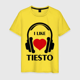 Мужская футболка хлопок с принтом Мне нравится Tiesto в Санкт-Петербурге, 100% хлопок | прямой крой, круглый вырез горловины, длина до линии бедер, слегка спущенное плечо. | dj | rnb | к сердцу | клубная музыка | клубные | любовь к музыка | мне нравится | мне нравится tiesto | музыка
