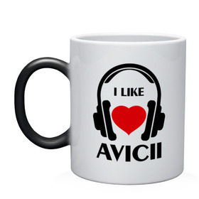 Кружка хамелеон с принтом Мне нравится Avicii в Санкт-Петербурге, керамика | меняет цвет при нагревании, емкость 330 мл | dj | rnb | клубная музыка | клубные | мне | мне нравится | мне нравится avicii | музыка