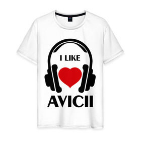 Мужская футболка хлопок с принтом Мне нравится Avicii в Санкт-Петербурге, 100% хлопок | прямой крой, круглый вырез горловины, длина до линии бедер, слегка спущенное плечо. | dj | rnb | клубная музыка | клубные | мне | мне нравится | мне нравится avicii | музыка