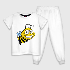 Детская пижама хлопок с принтом Пчелка в Санкт-Петербурге, 100% хлопок |  брюки и футболка прямого кроя, без карманов, на брюках мягкая резинка на поясе и по низу штанин
 | Тематика изображения на принте: веселая пчелка | животные | мед | полоски | пчелка | шмель