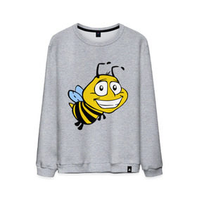 Мужской свитшот хлопок с принтом Пчелка в Санкт-Петербурге, 100% хлопок |  | веселая пчелка | животные | мед | полоски | пчелка | шмель