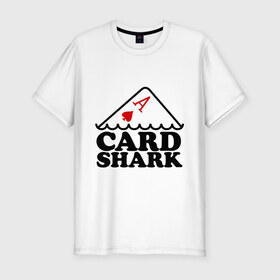 Мужская футболка премиум с принтом Карточная акула в Санкт-Петербурге, 92% хлопок, 8% лайкра | приталенный силуэт, круглый вырез ворота, длина до линии бедра, короткий рукав | Тематика изображения на принте: pokerstars