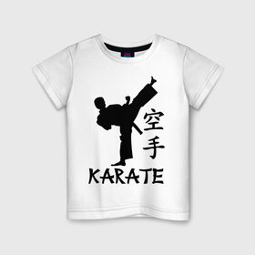 Детская футболка хлопок с принтом Karate (Карате) в Санкт-Петербурге, 100% хлопок | круглый вырез горловины, полуприлегающий силуэт, длина до линии бедер | karate | единоборства | карате | спорт