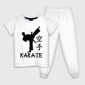 Детская пижама хлопок с принтом Karate (Карате) в Санкт-Петербурге, 100% хлопок |  брюки и футболка прямого кроя, без карманов, на брюках мягкая резинка на поясе и по низу штанин
 | karate | единоборства | карате | спорт