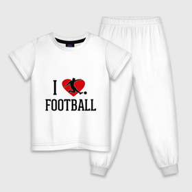 Детская пижама хлопок с принтом Я люблю футбол в Санкт-Петербурге, 100% хлопок |  брюки и футболка прямого кроя, без карманов, на брюках мягкая резинка на поясе и по низу штанин
 | Тематика изображения на принте: football | футболерывкашники | футболист | я люблю футбол
