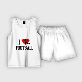 Детская пижама с шортами хлопок с принтом Я люблю футбол в Санкт-Петербурге,  |  | Тематика изображения на принте: football | футболерывкашники | футболист | я люблю футбол