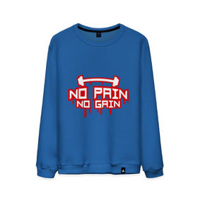Мужской свитшот хлопок с принтом No pain no gain в Санкт-Петербурге, 100% хлопок |  | no pain no gain | силовой спорт | спорт