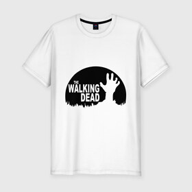 Мужская футболка премиум с принтом The Walking Dead в Санкт-Петербурге, 92% хлопок, 8% лайкра | приталенный силуэт, круглый вырез ворота, длина до линии бедра, короткий рукав | Тематика изображения на принте: the walking dead | монстры | сериалы | ходячие мертвецы