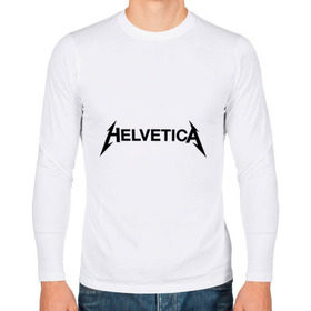Мужской лонгслив хлопок с принтом Helvetica Metallica в Санкт-Петербурге, 100% хлопок |  | helvetica metallica | антибренд