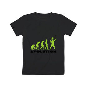 Детская футболка хлопок с принтом Tennis Evolution в Санкт-Петербурге, 100% хлопок | круглый вырез горловины, полуприлегающий силуэт, длина до линии бедер | tennis evolution | мяч | спорт | теннис | эволюция