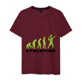 Мужская футболка хлопок с принтом Tennis Evolution в Санкт-Петербурге, 100% хлопок | прямой крой, круглый вырез горловины, длина до линии бедер, слегка спущенное плечо. | tennis evolution | мяч | спорт | теннис | эволюция
