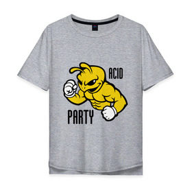Мужская футболка хлопок Oversize с принтом Acid party в Санкт-Петербурге, 100% хлопок | свободный крой, круглый ворот, “спинка” длиннее передней части | acid party | dj 
 клубная музыка | rnb | клубные