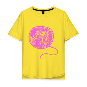 Мужская футболка хлопок Oversize с принтом Клубок в Санкт-Петербурге, 100% хлопок | свободный крой, круглый ворот, “спинка” длиннее передней части | клубок | нитки | парные