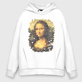 Мужское худи Oversize хлопок с принтом Mona Lisa в Санкт-Петербурге, френч-терри — 70% хлопок, 30% полиэстер. Мягкий теплый начес внутри —100% хлопок | боковые карманы, эластичные манжеты и нижняя кромка, капюшон на магнитной кнопке | mona lisa | леонардо да винчи | мозаика | мона лиза | фреска