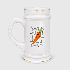 Кружка пивная с принтом морковка и кролик парная в Санкт-Петербурге,  керамика (Материал выдерживает высокую температуру, стоит избегать резкого перепада температур) |  объем 630 мл | 14 февраля | все | день святого валентина | для двоих | идеи подарков | морковка и кролик | парные