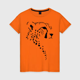 Женская футболка хлопок с принтом Гепард в Санкт-Петербурге, 100% хлопок | прямой крой, круглый вырез горловины, длина до линии бедер, слегка спущенное плечо | гепард | дикие | животные | киска | кошки