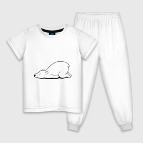 Детская пижама хлопок с принтом Белый медведь спит в Санкт-Петербурге, 100% хлопок |  брюки и футболка прямого кроя, без карманов, на брюках мягкая резинка на поясе и по низу штанин
 | белый медведь | белый медведь спит | животное | мишка | мишутка | умка