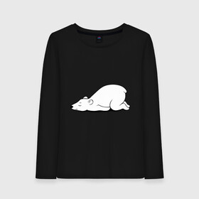 Женский лонгслив хлопок с принтом Белый медведь спит в Санкт-Петербурге, 100% хлопок |  | белый медведь | белый медведь спит | животное | мишка | мишутка | умка