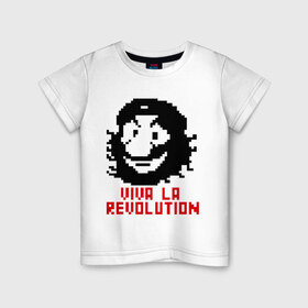 Детская футболка хлопок с принтом Viva la revolution в Санкт-Петербурге, 100% хлопок | круглый вырез горловины, полуприлегающий силуэт, длина до линии бедер | че гевара