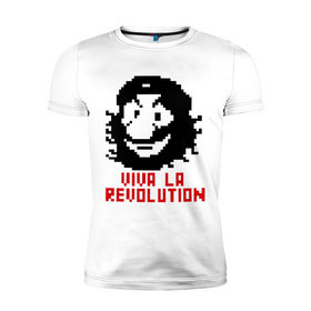 Мужская футболка премиум с принтом Viva la revolution в Санкт-Петербурге, 92% хлопок, 8% лайкра | приталенный силуэт, круглый вырез ворота, длина до линии бедра, короткий рукав | че гевара