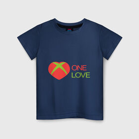 Детская футболка хлопок с принтом xbox - one love в Санкт-Петербурге, 100% хлопок | круглый вырез горловины, полуприлегающий силуэт, длина до линии бедер | one love | xbox | одна любовь
